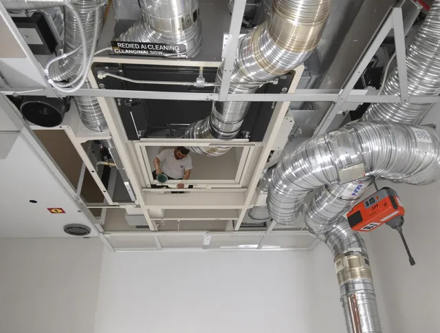 Portsmouth Air Duct Cleaning technician performing detailed central duct system cleaning in Portsmouth