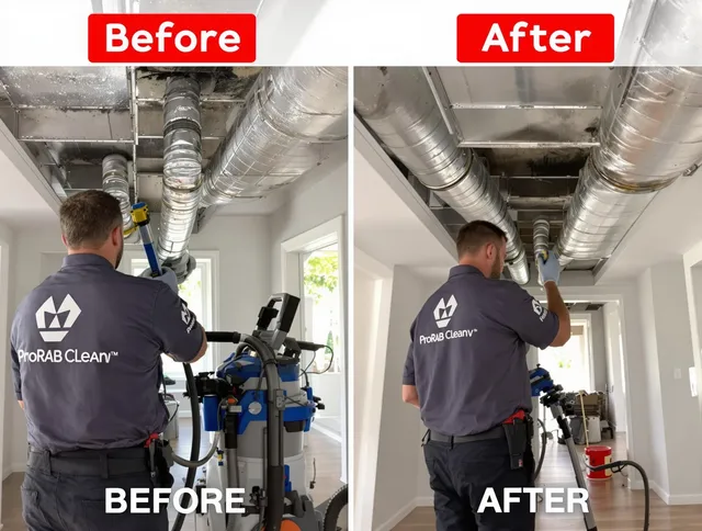 Portsmouth Air Duct Cleaning expert performing thorough residential duct cleaning in a Portsmouth home